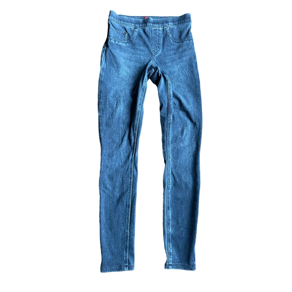 Spanx Jean-ish Ankle Leggings Blue Skinny Stretch Cotton XS Denim